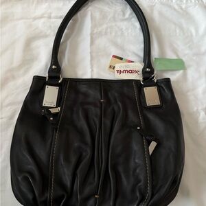 Tignanello Black Leather Tote